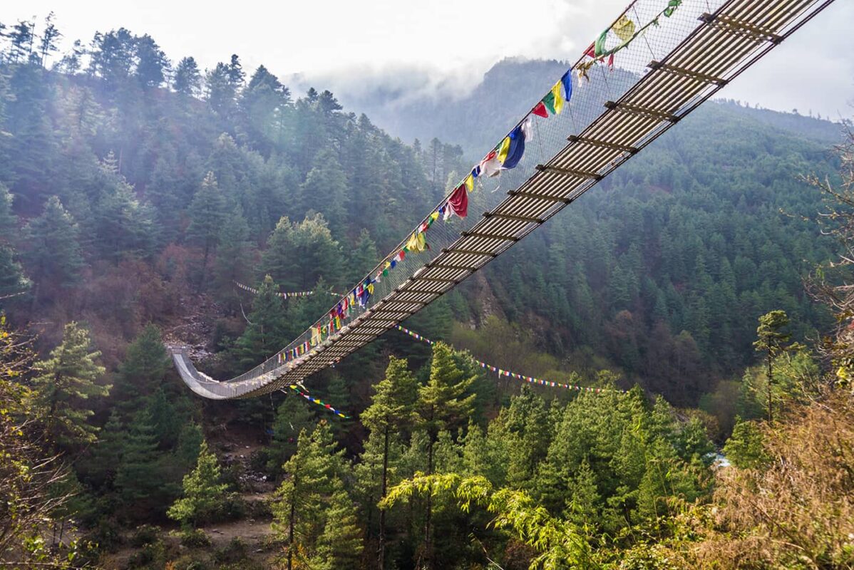 big hanging bridge over valley