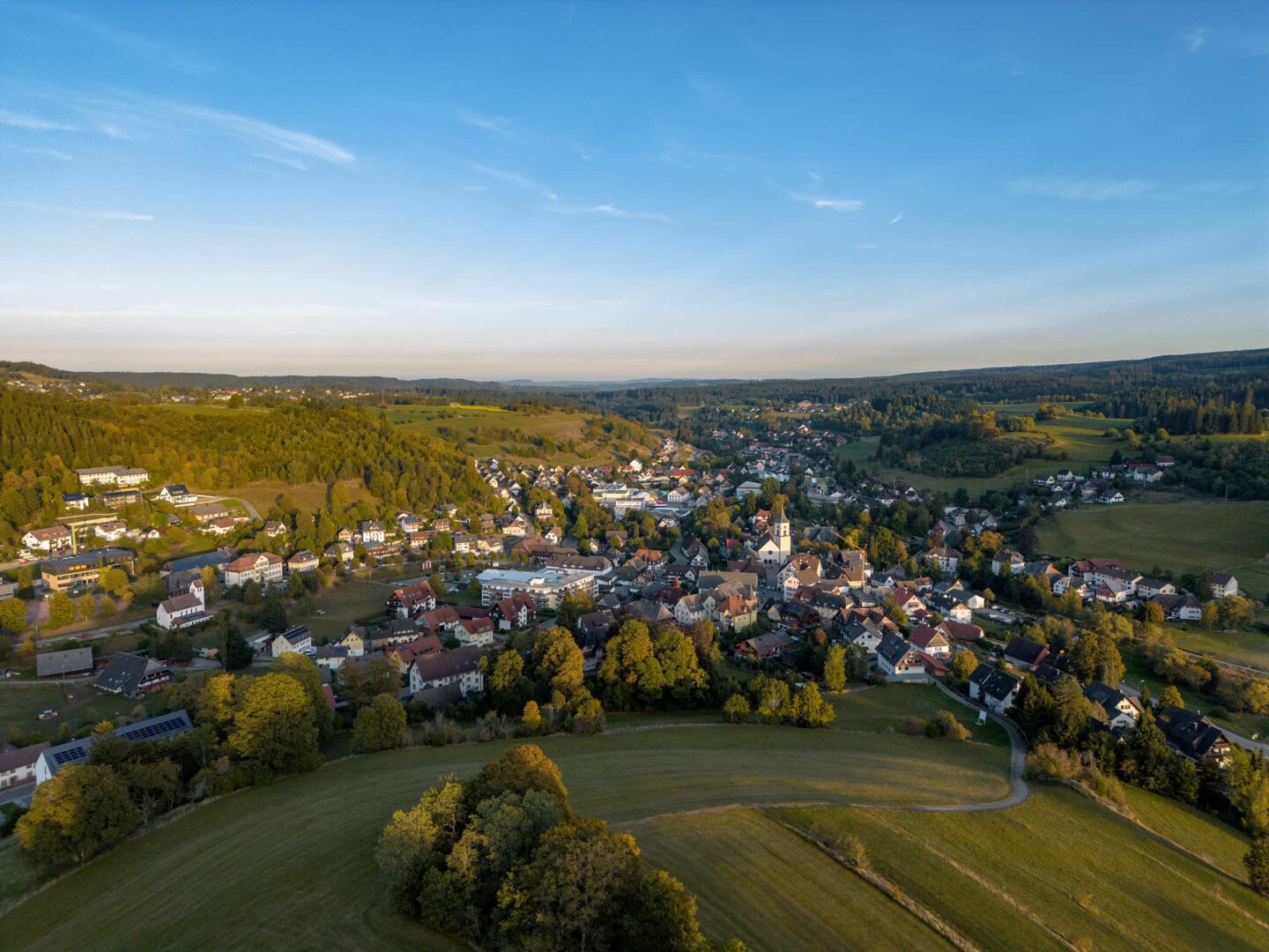 aerial view of small town in Germany
