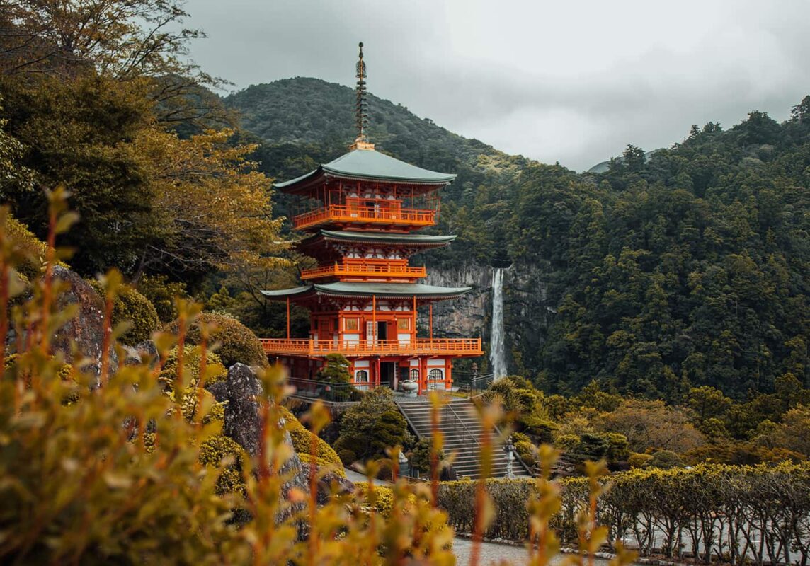 red Japanese temple