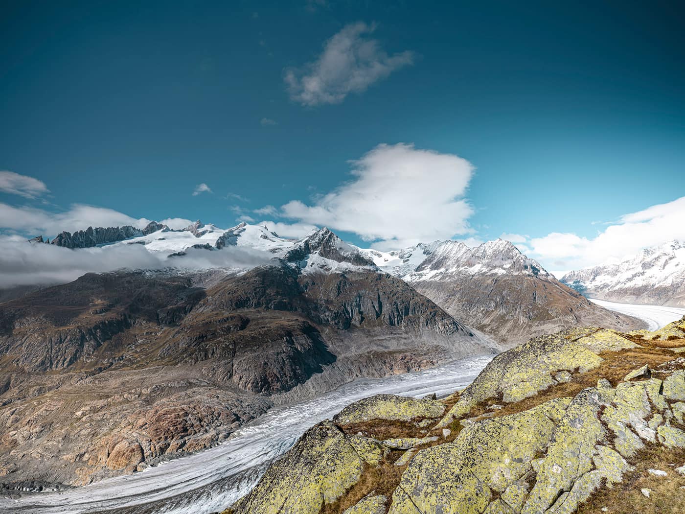 panoramic view of the Aletsch Glacier