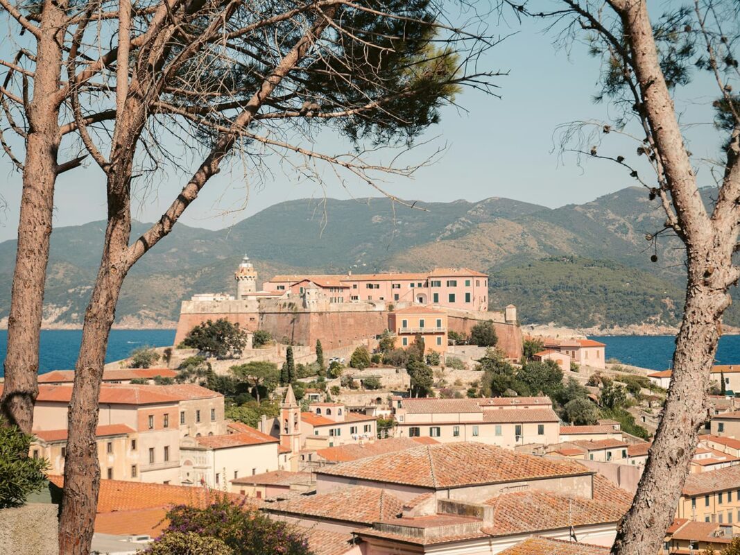 old town with stone houses and orange roofs