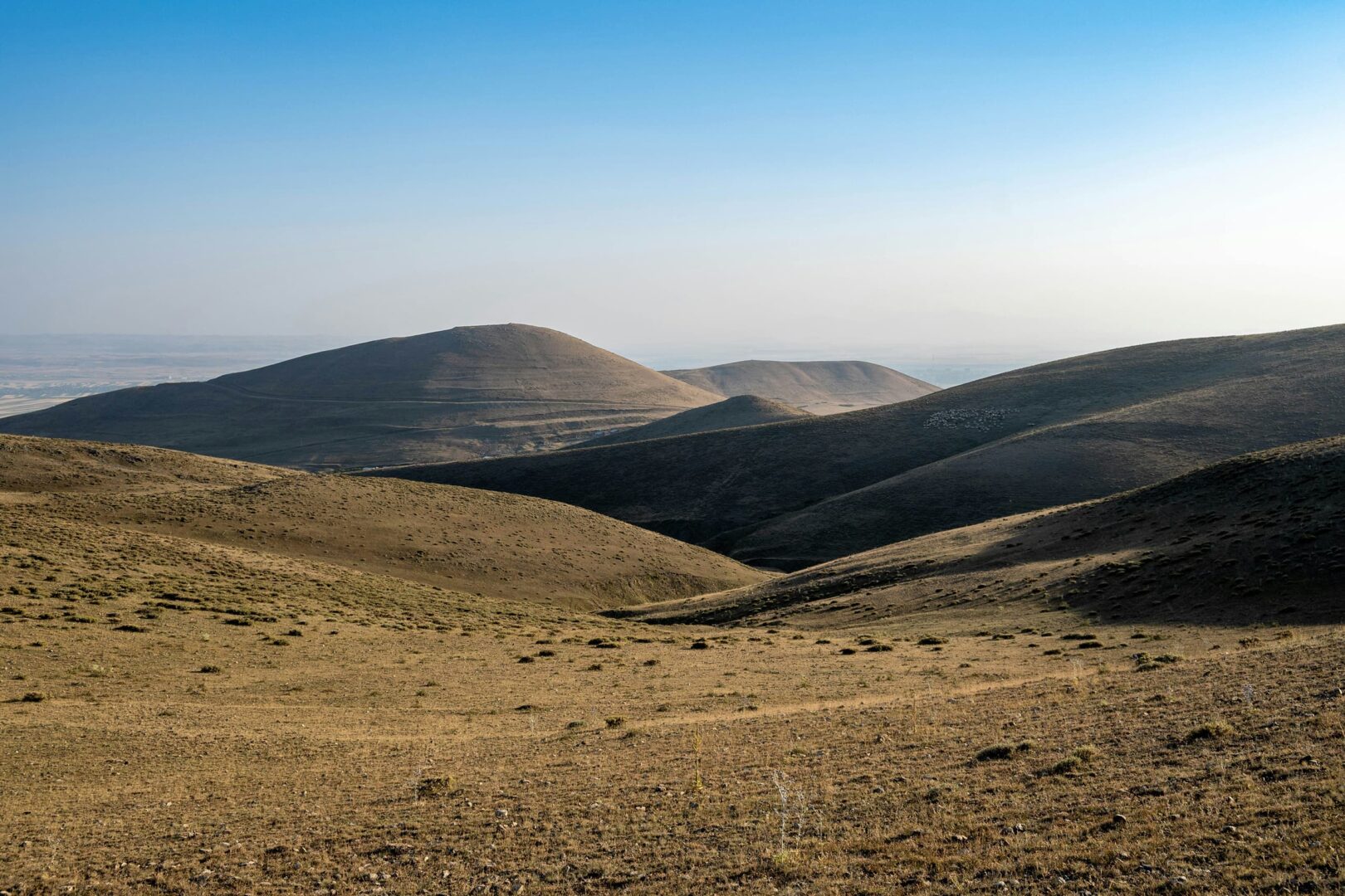 gentle hills in arid landscape