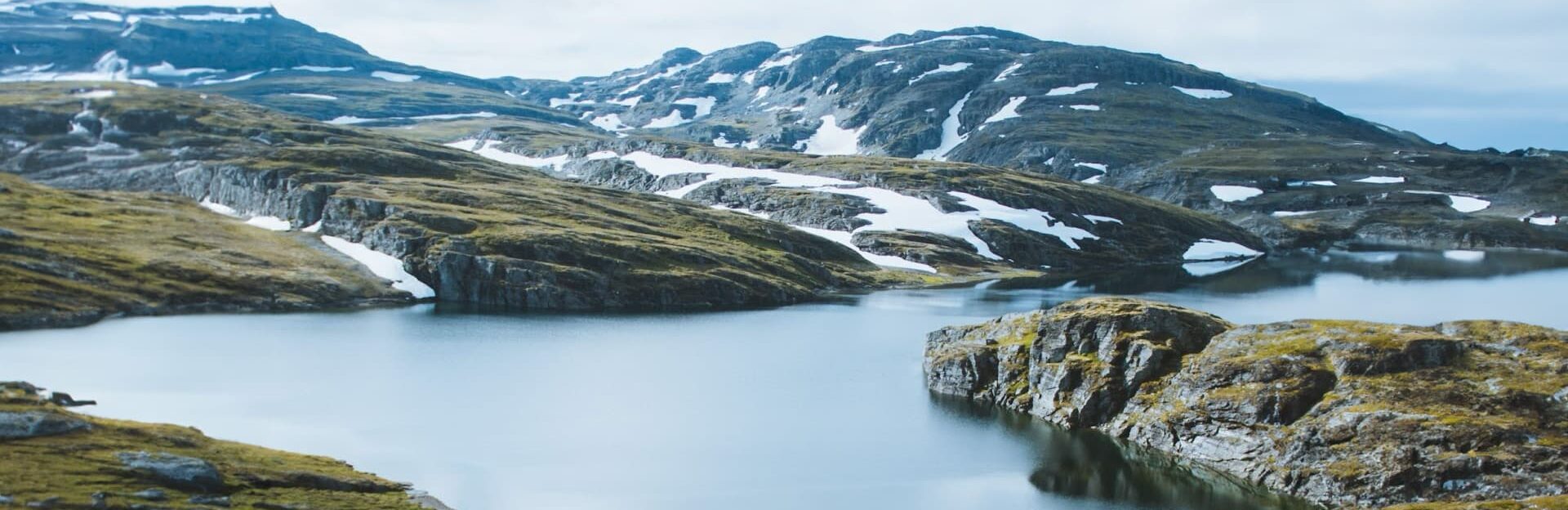 women hiking in green landscape