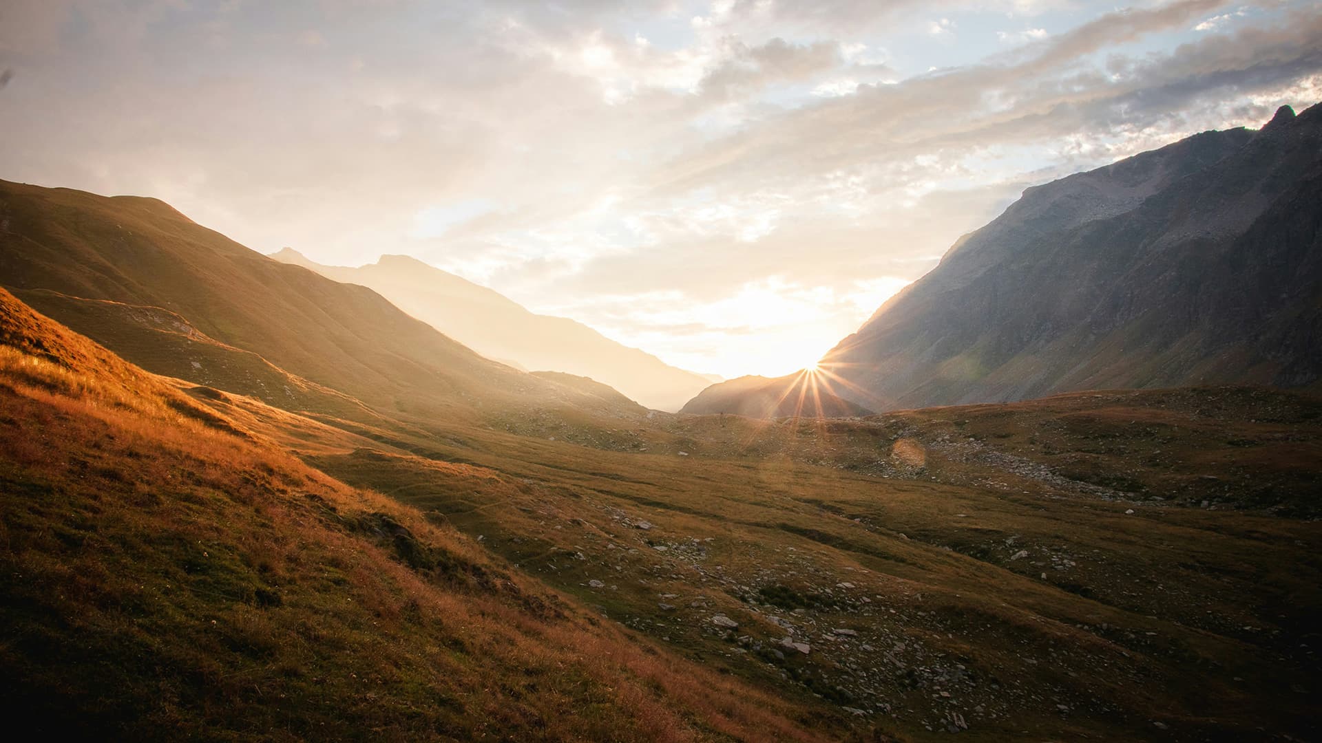 sunset in austrian alps