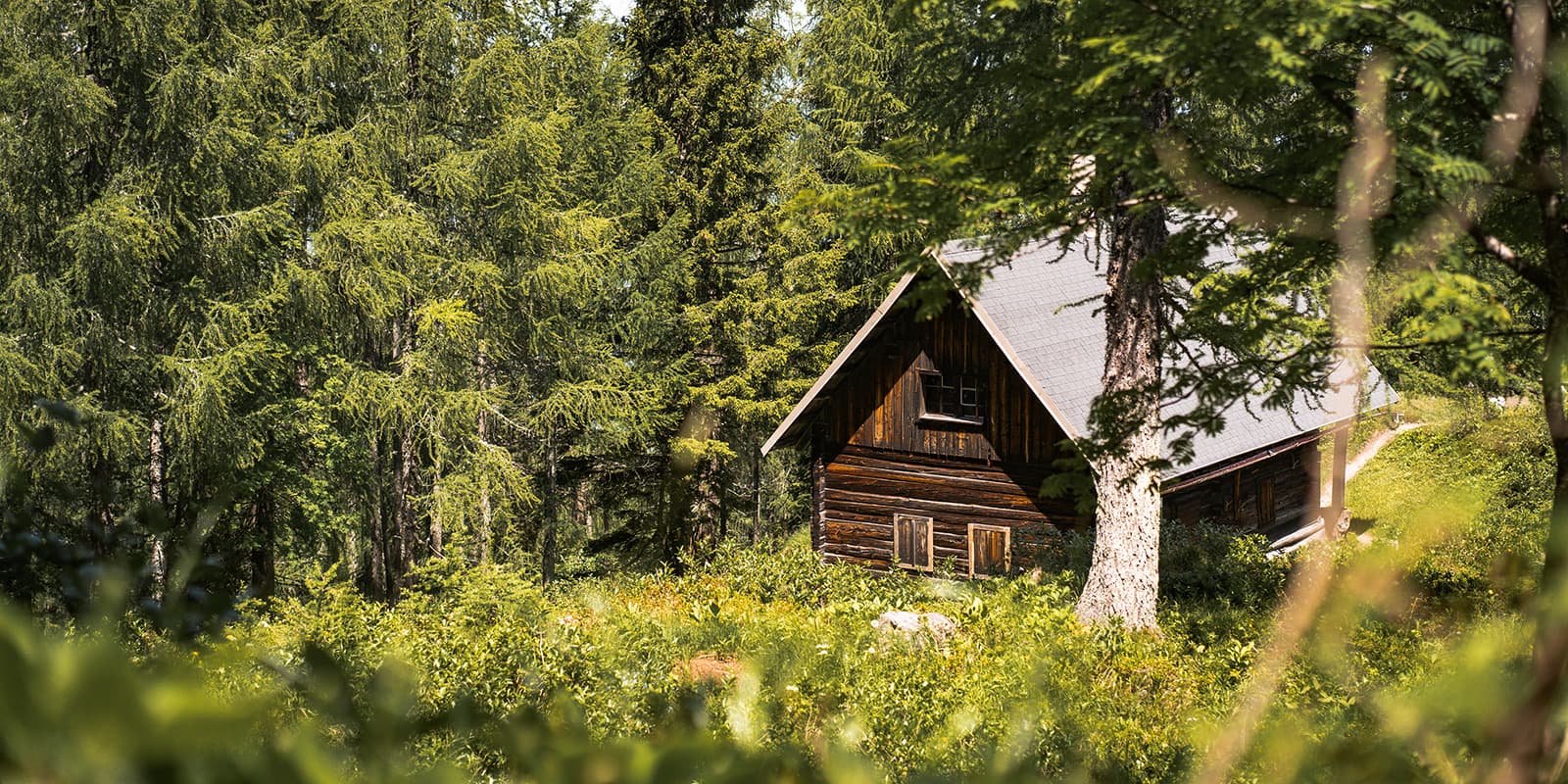 old wooden barn on the Alpe Adria Trail