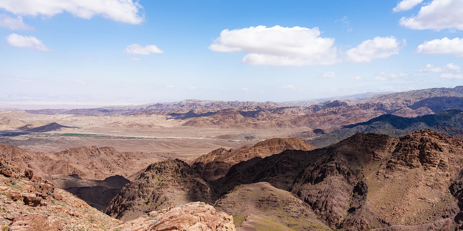 panoramic view of desert in Jordan