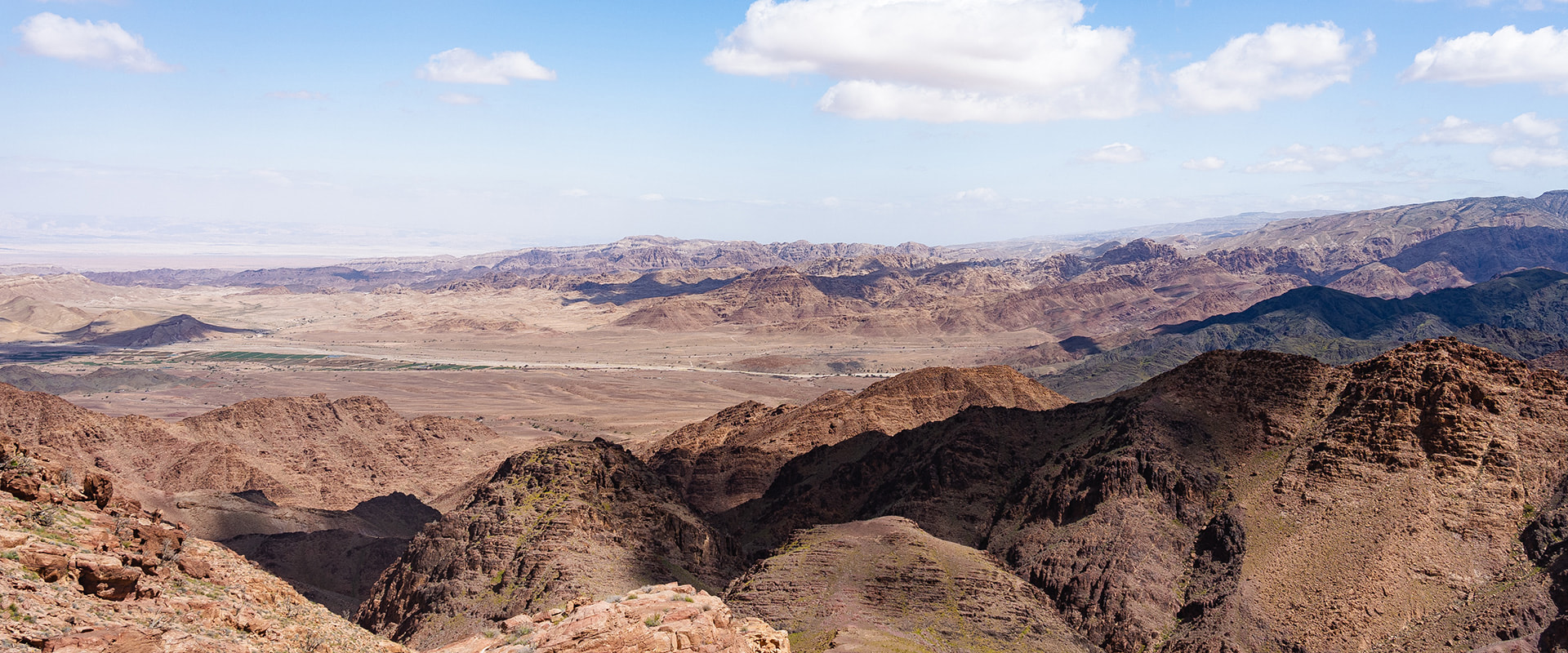 panoramic view of desert in Jordan