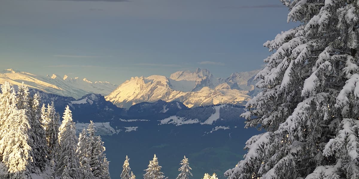 snow covered mountain peaks in Germany