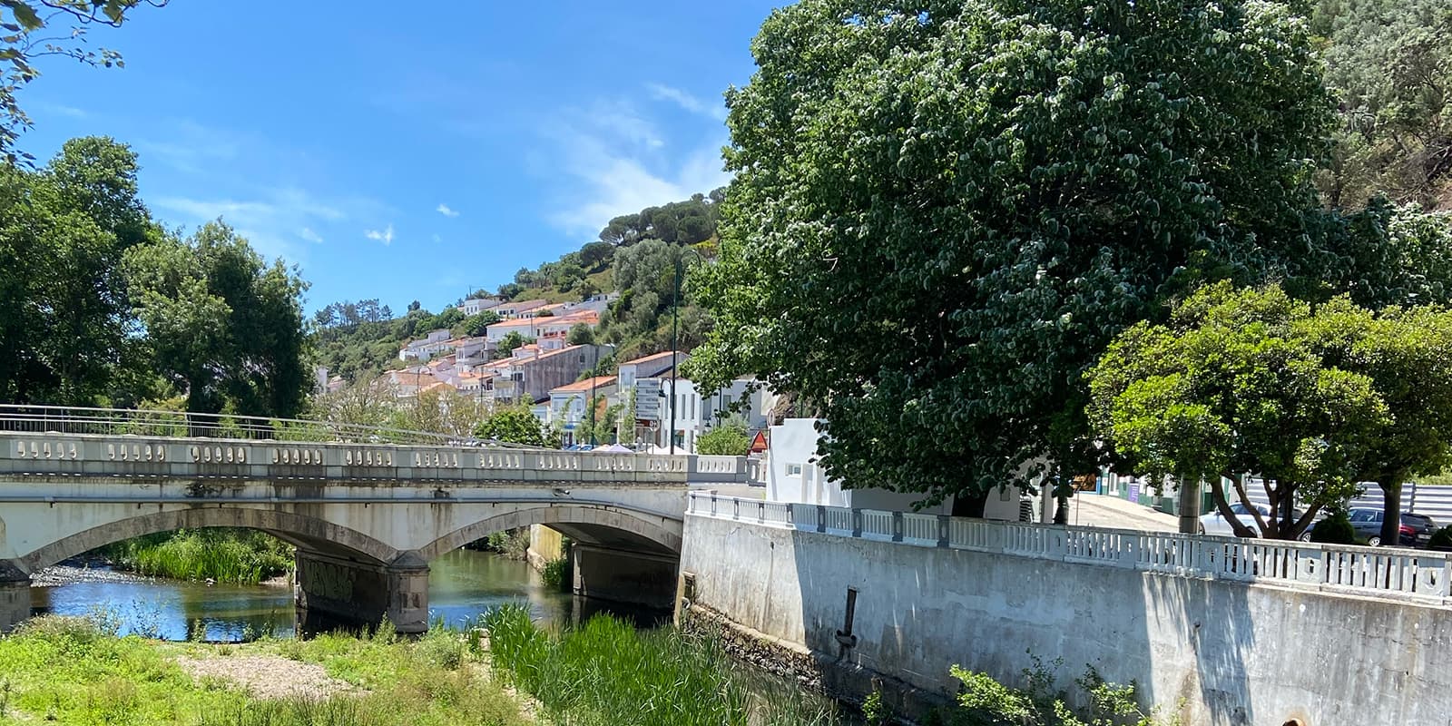 stone bridge in small Portugese city on the Rota Vicentina