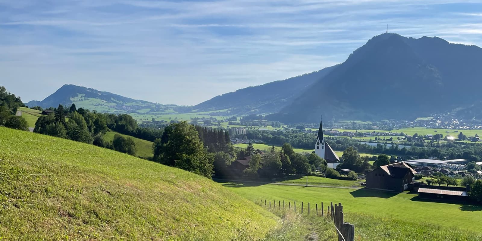 small German village in a green mountain valley