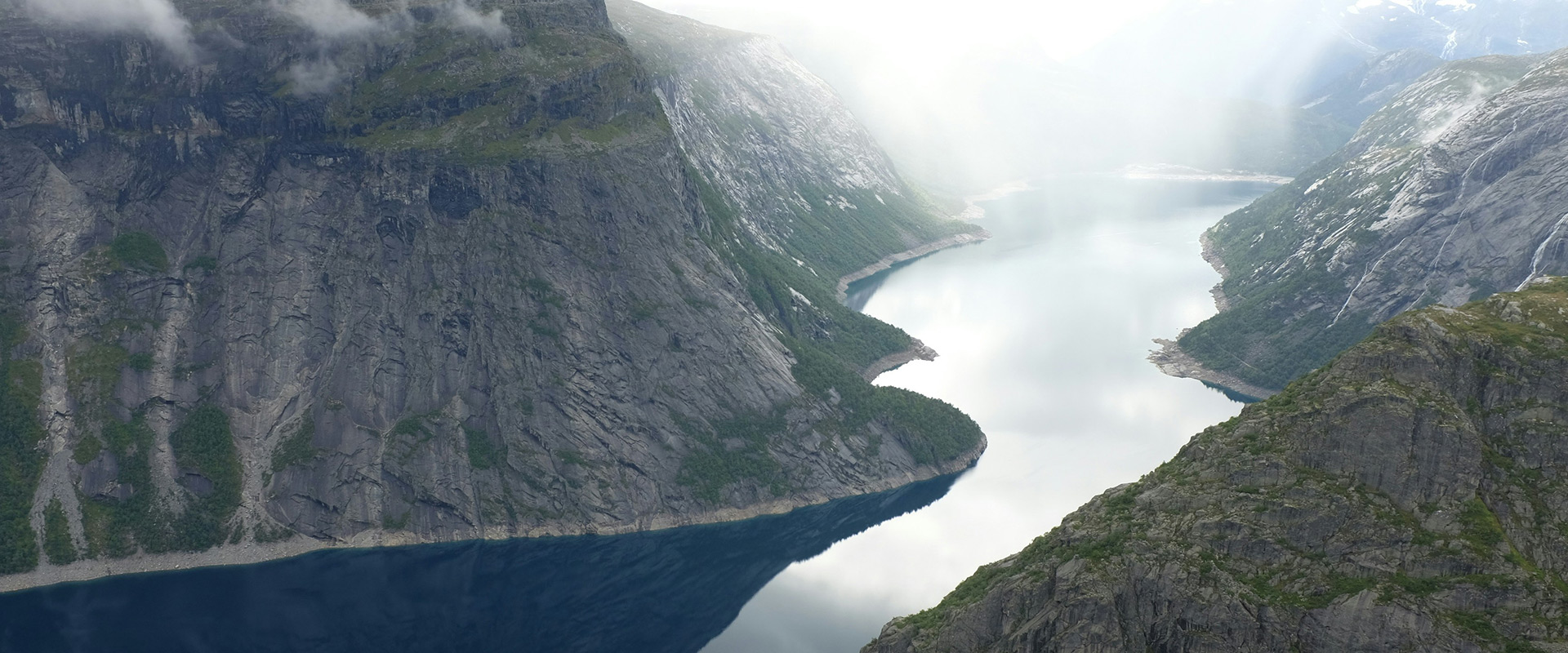 view of Trolltunga valley in Norway