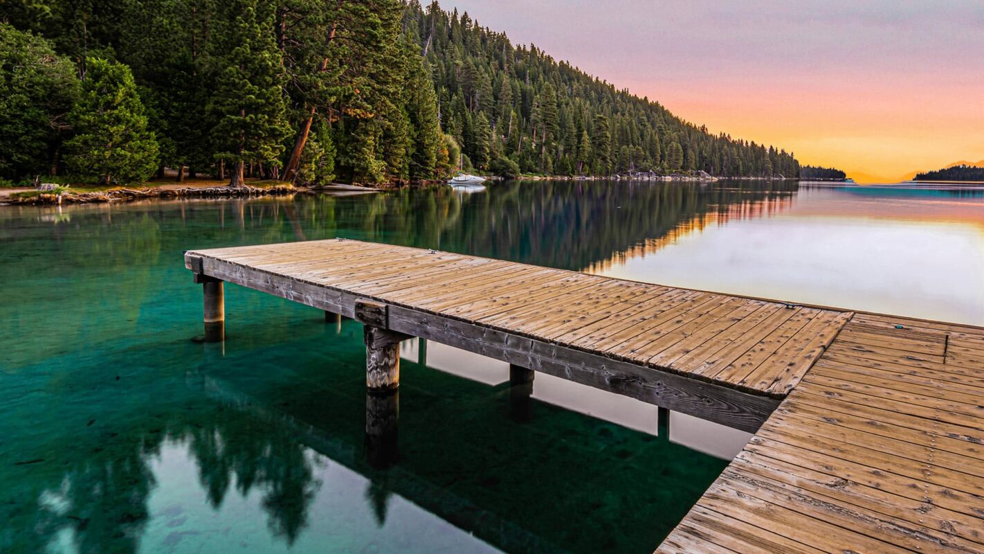 wooden pier on Lake Tahoe