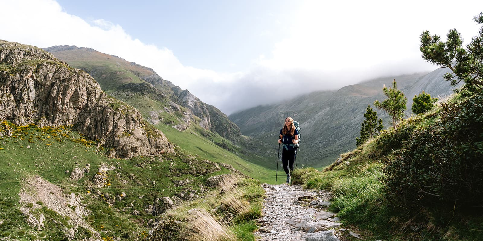 person hiking in the Catalan pyrenees