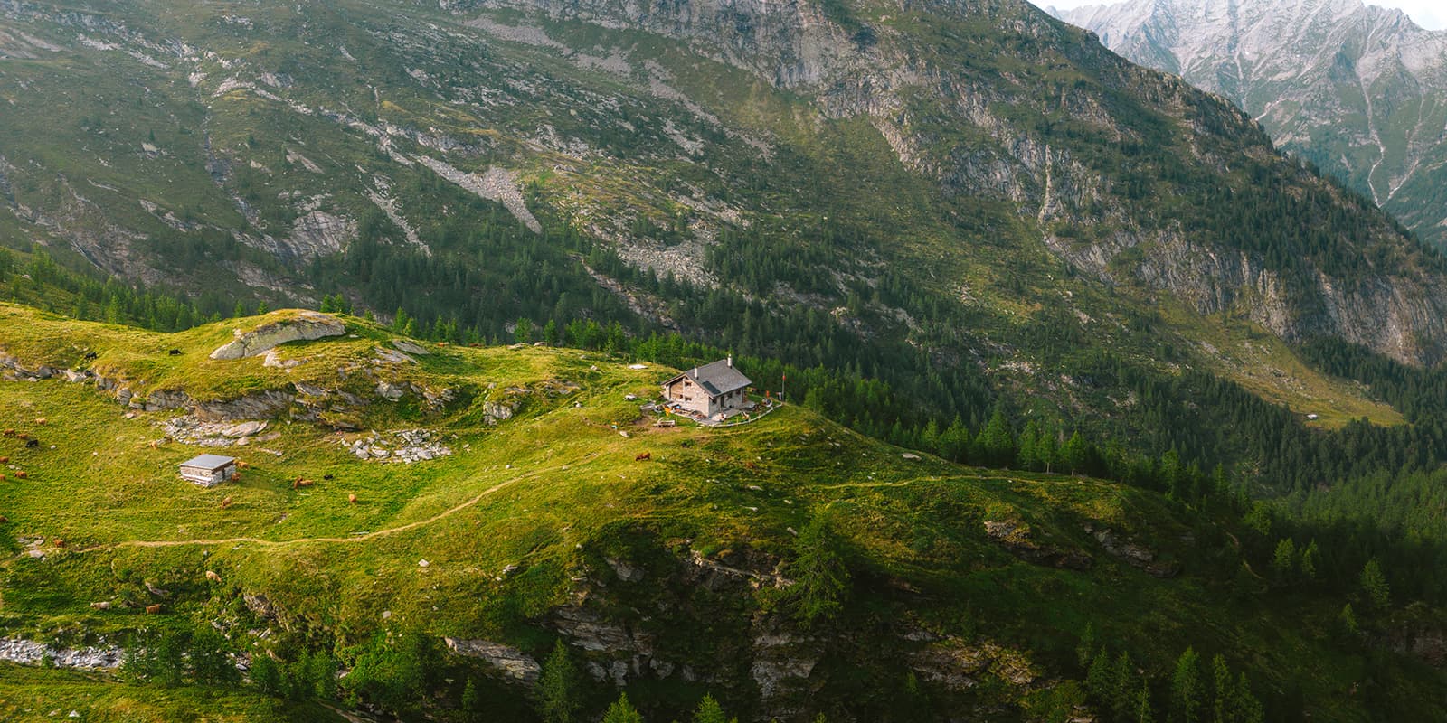 mountain hut in the Swiss mountains