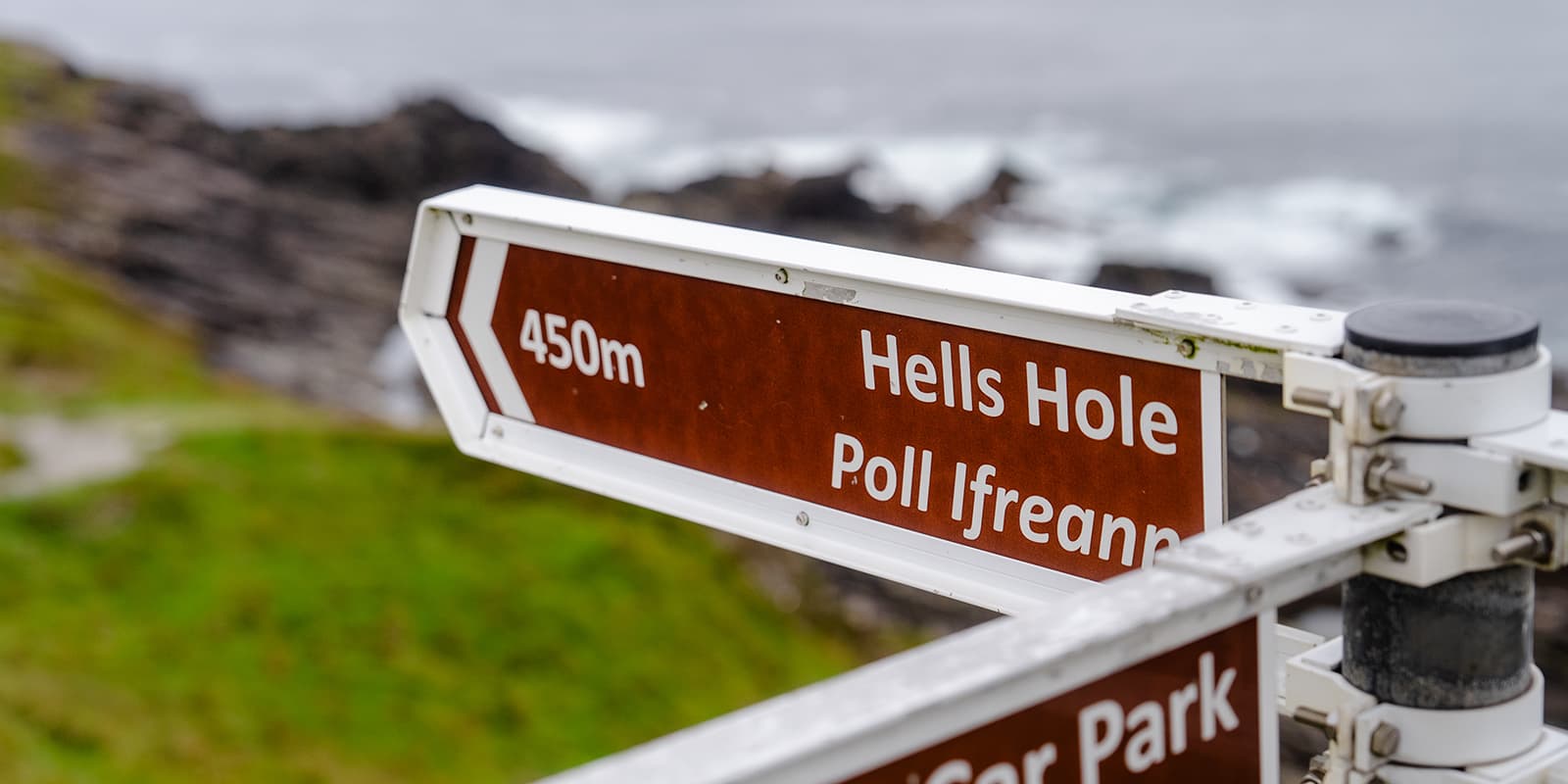 sign of hells hole at Malin head, Ireland