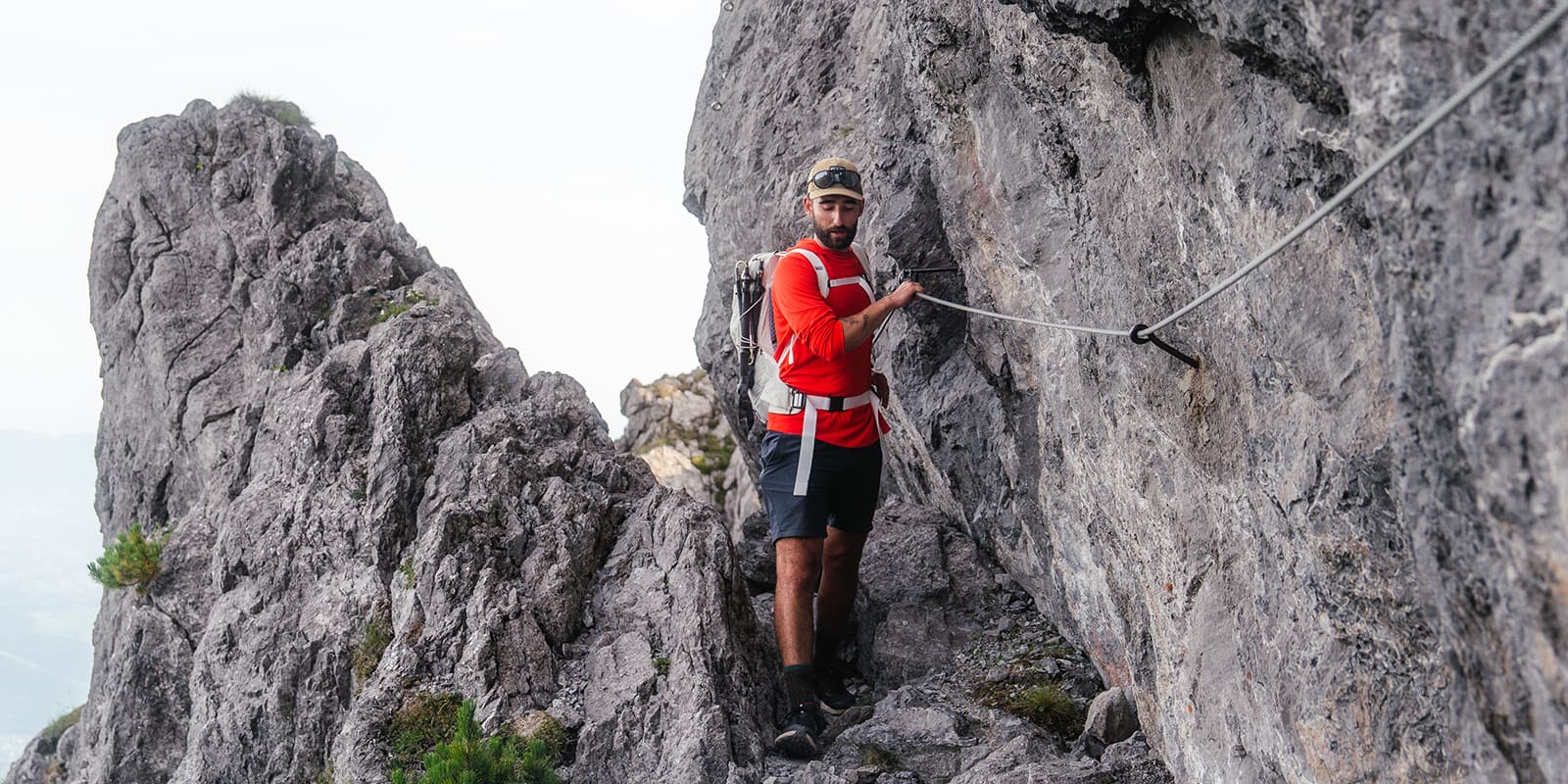 man hiking on the Liechtensteiner Panoramaweg