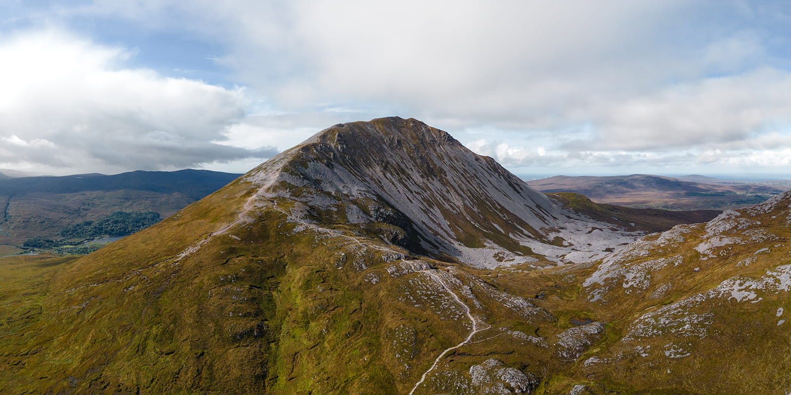 Aerial photo Mount Errigal in Ireland