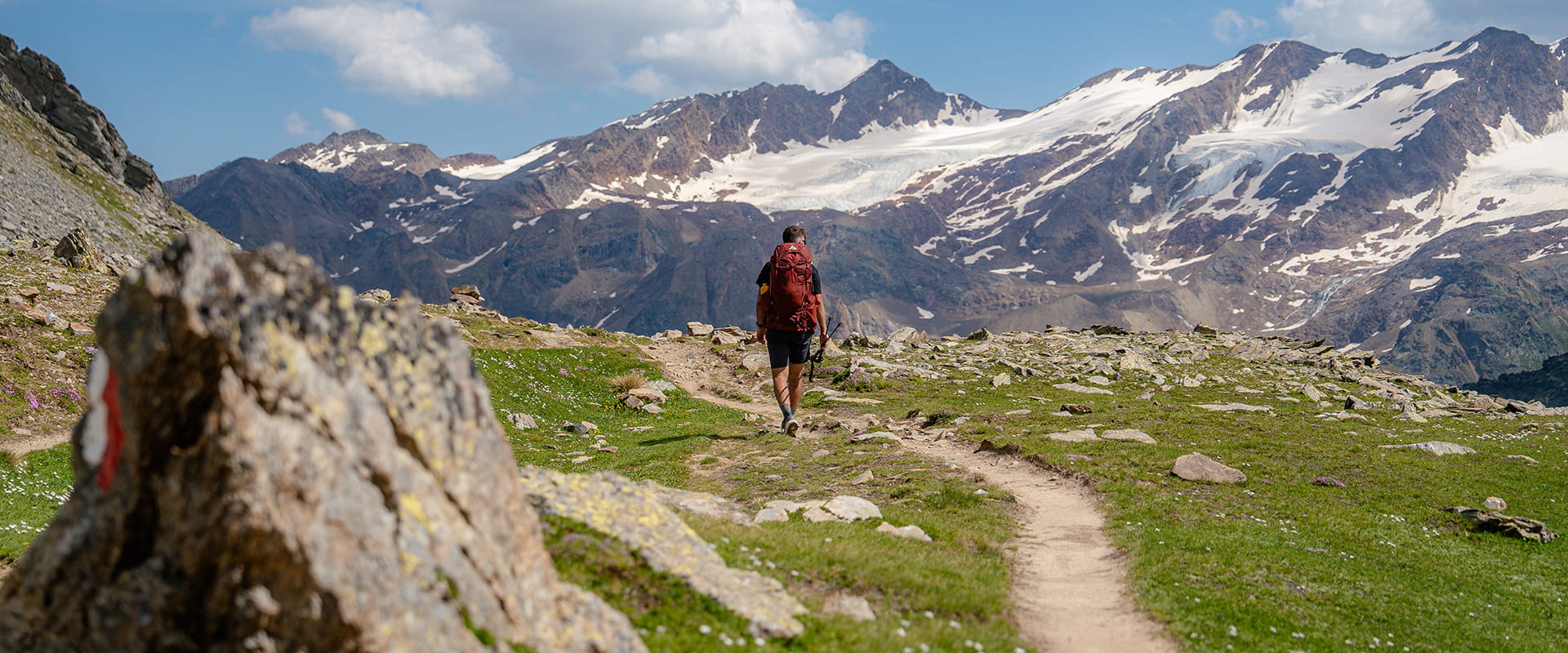 man hiking on Ortler hohenweg