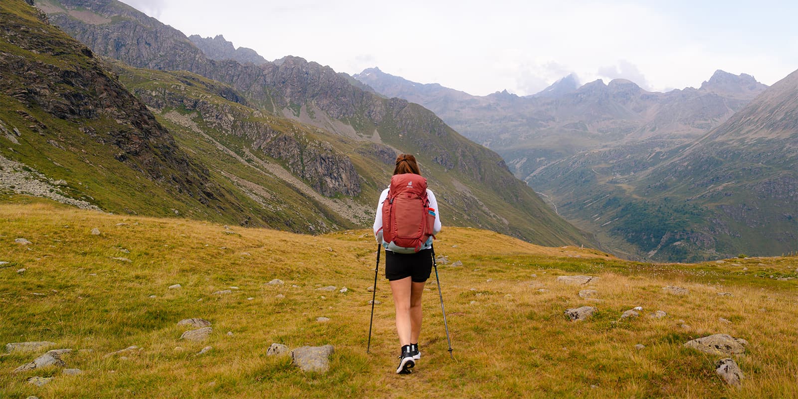 women hiking with deuter backpack