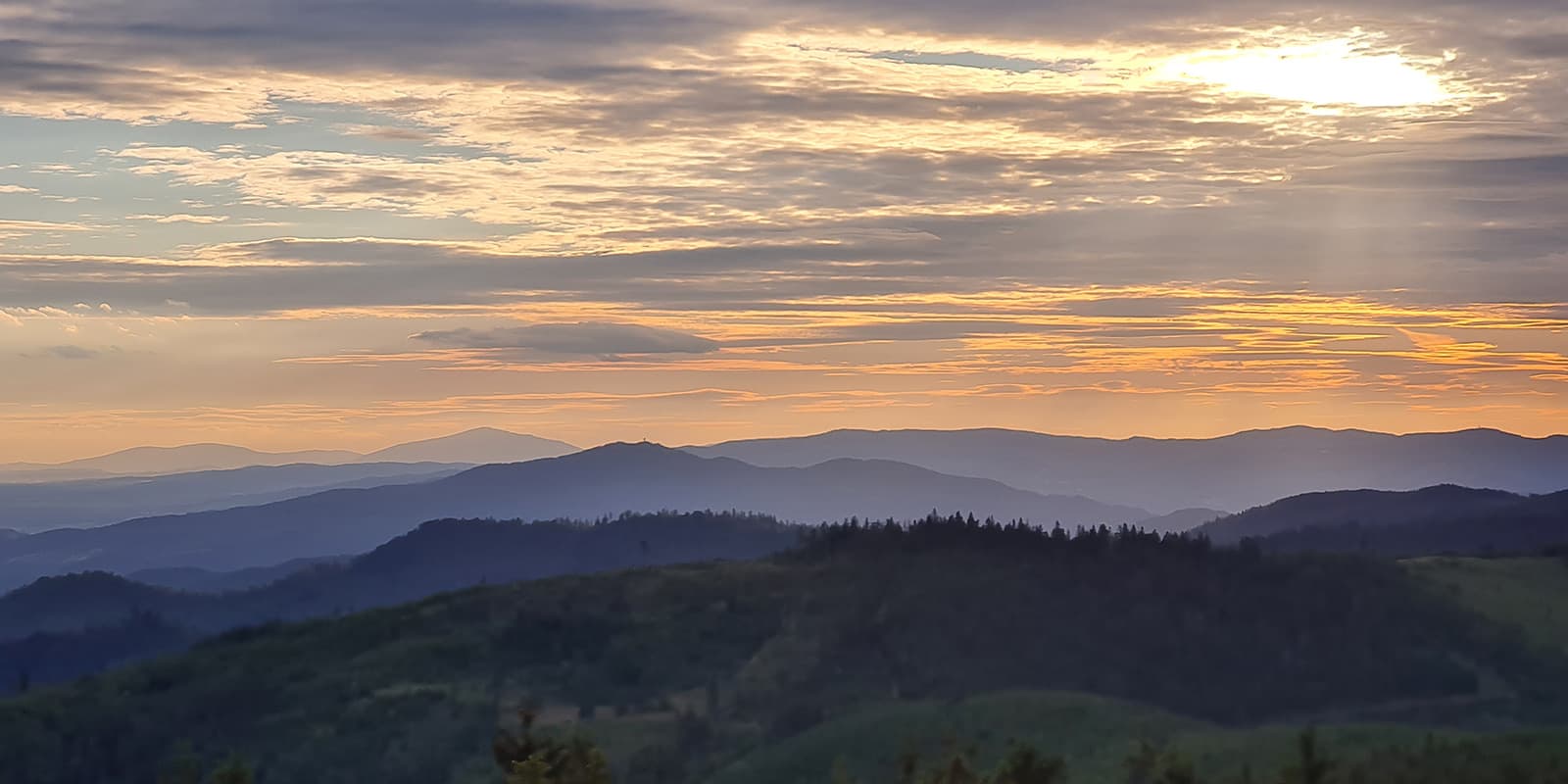 mountain silhouettes in Poland