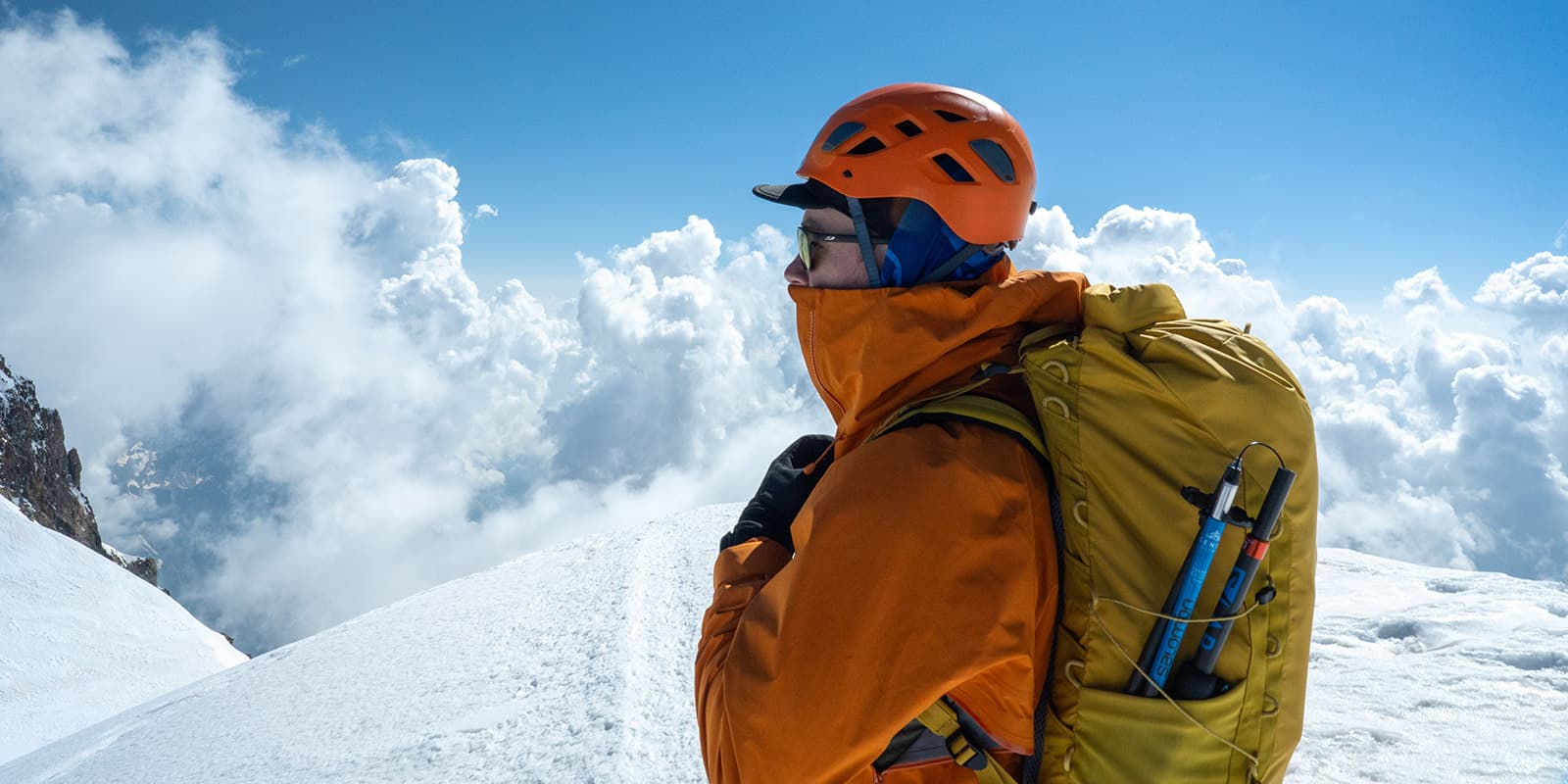 person wearing the Rab Latok Alpine Gore-Tex Pro