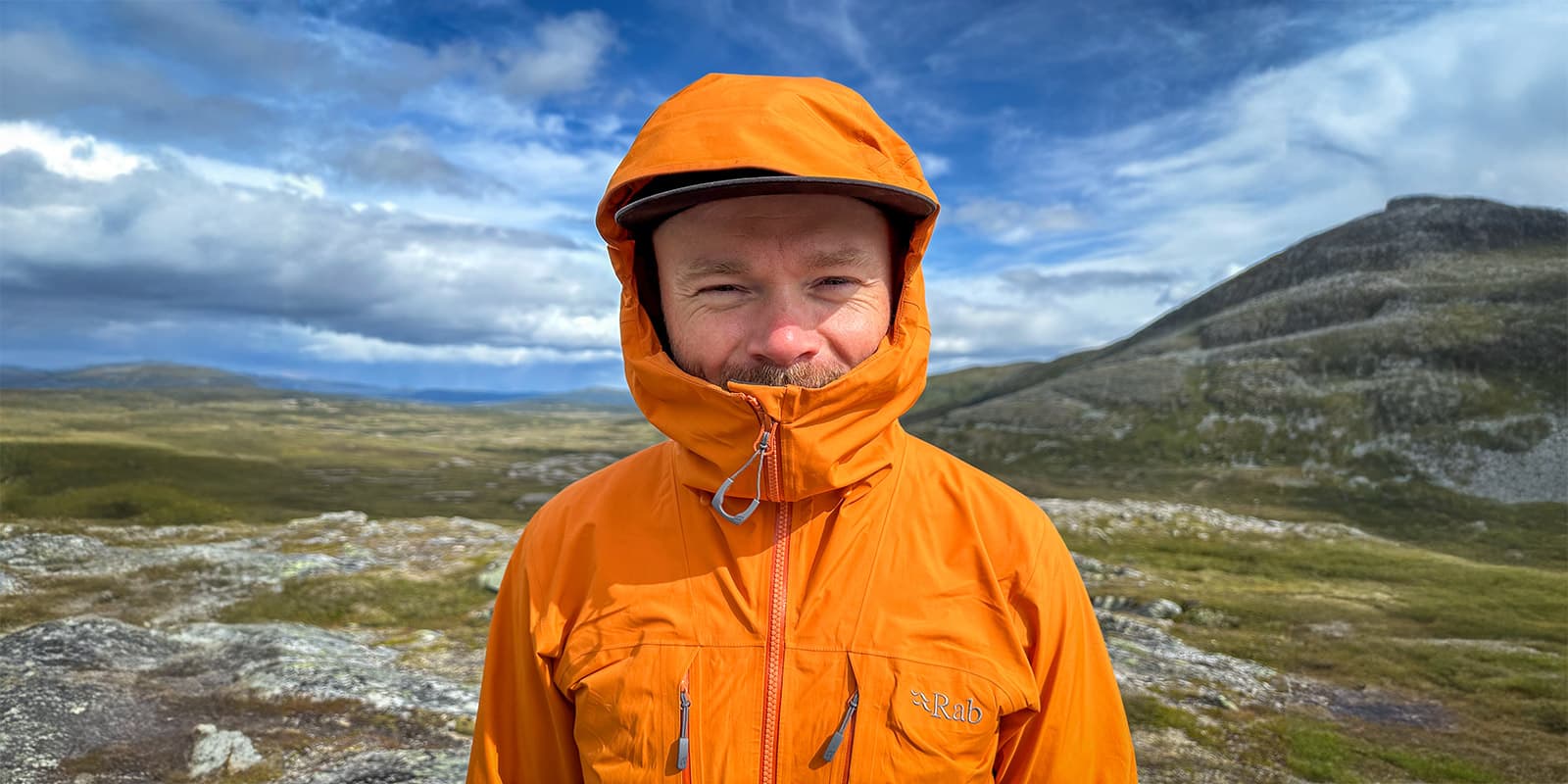 person wearing the Rab Latok Alpine Gore-Tex Pro