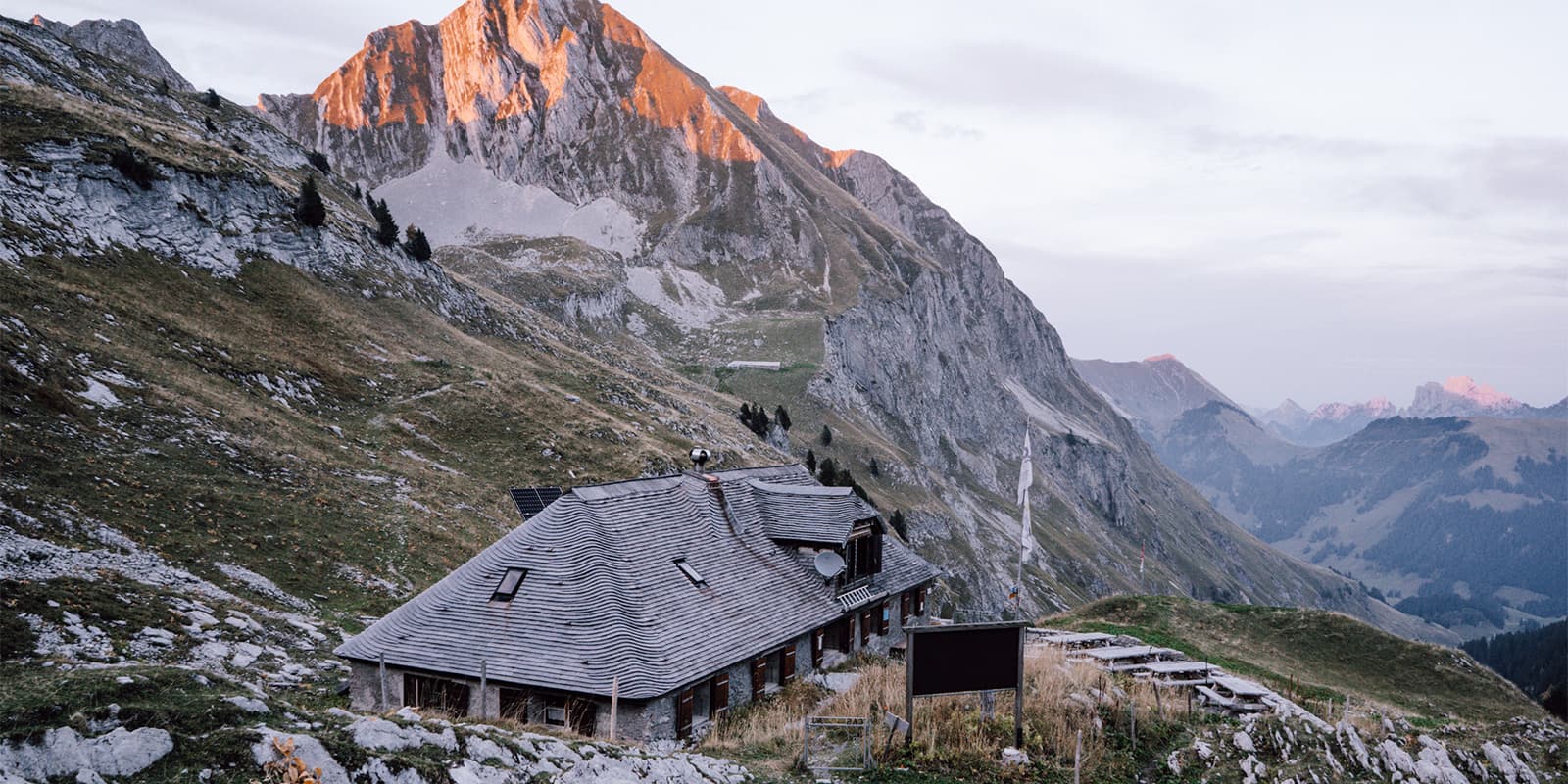 mountain hut in the Swiss alps