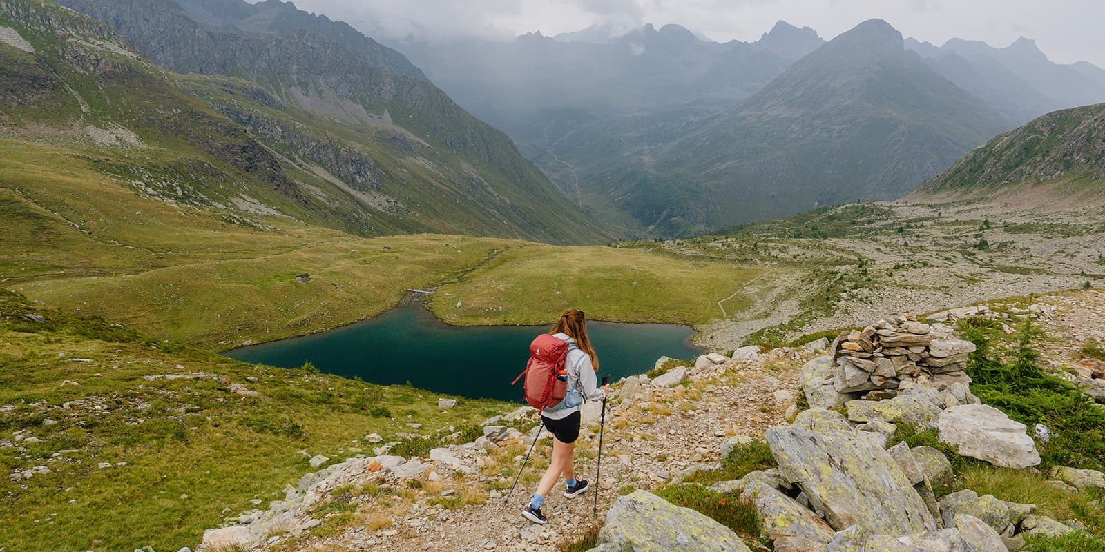 women hiking in the Swiss mountains