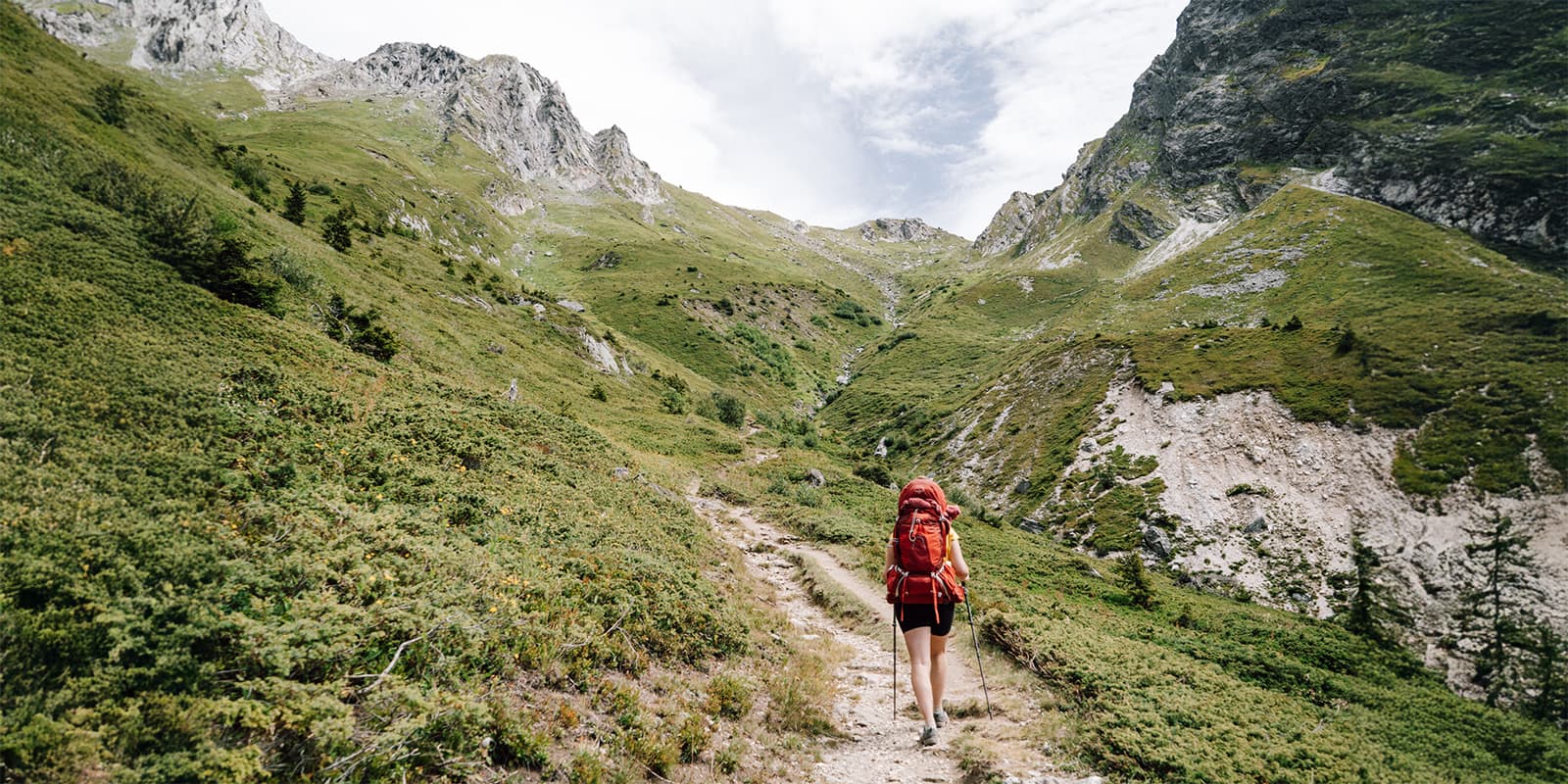 women hiking in the French alps near vanoise