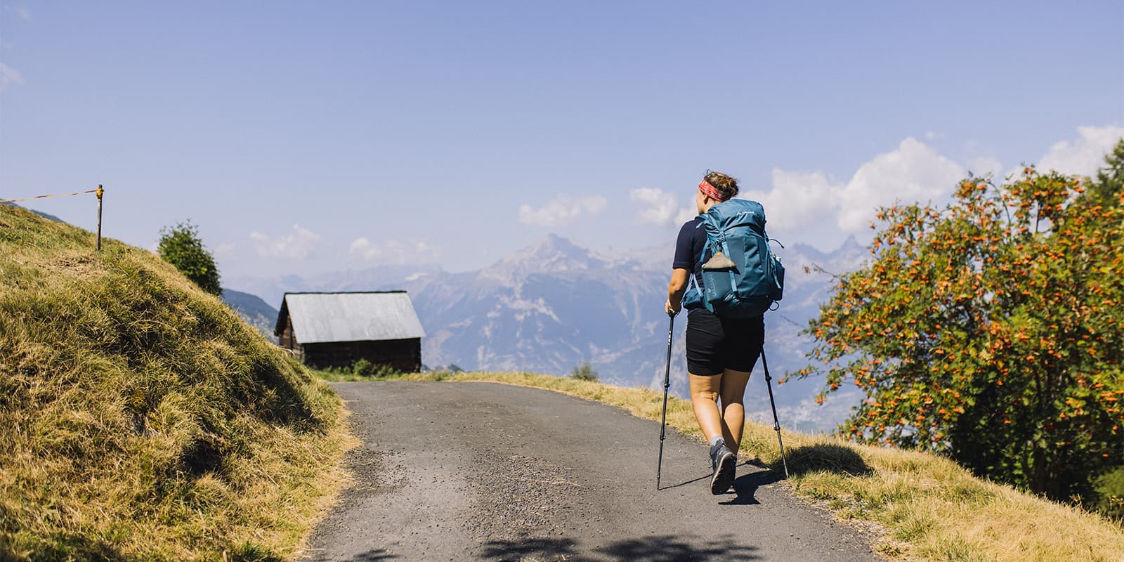 women hiking the Nendaz trekking in Switzerland