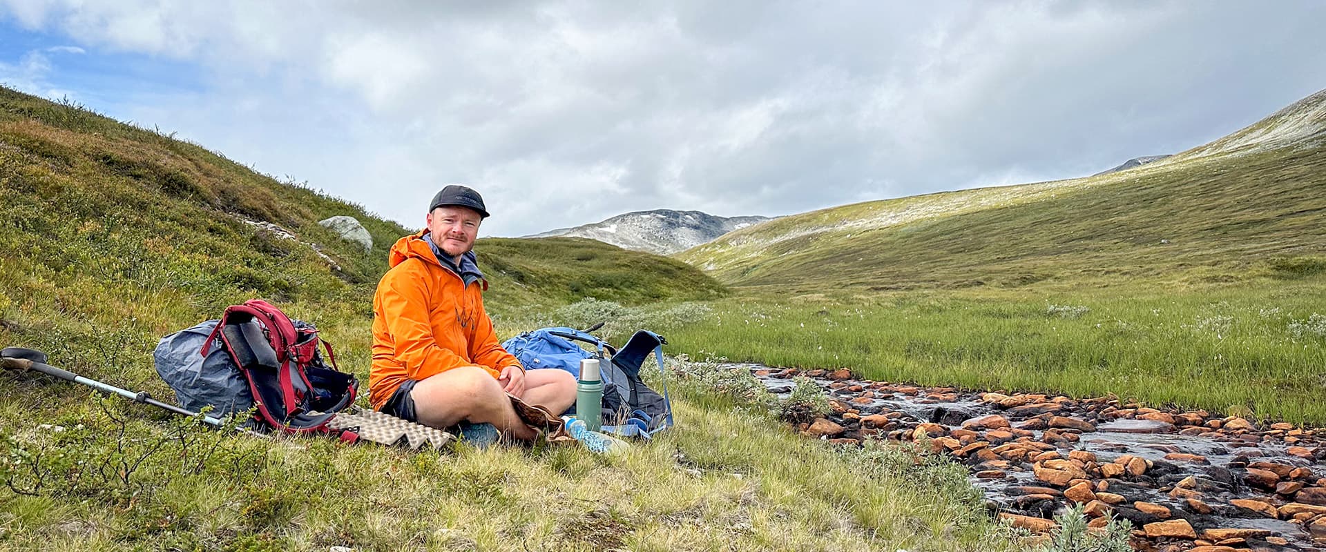 person in the mountains wearing Rab Latok Alpine Gore-Tex Pro