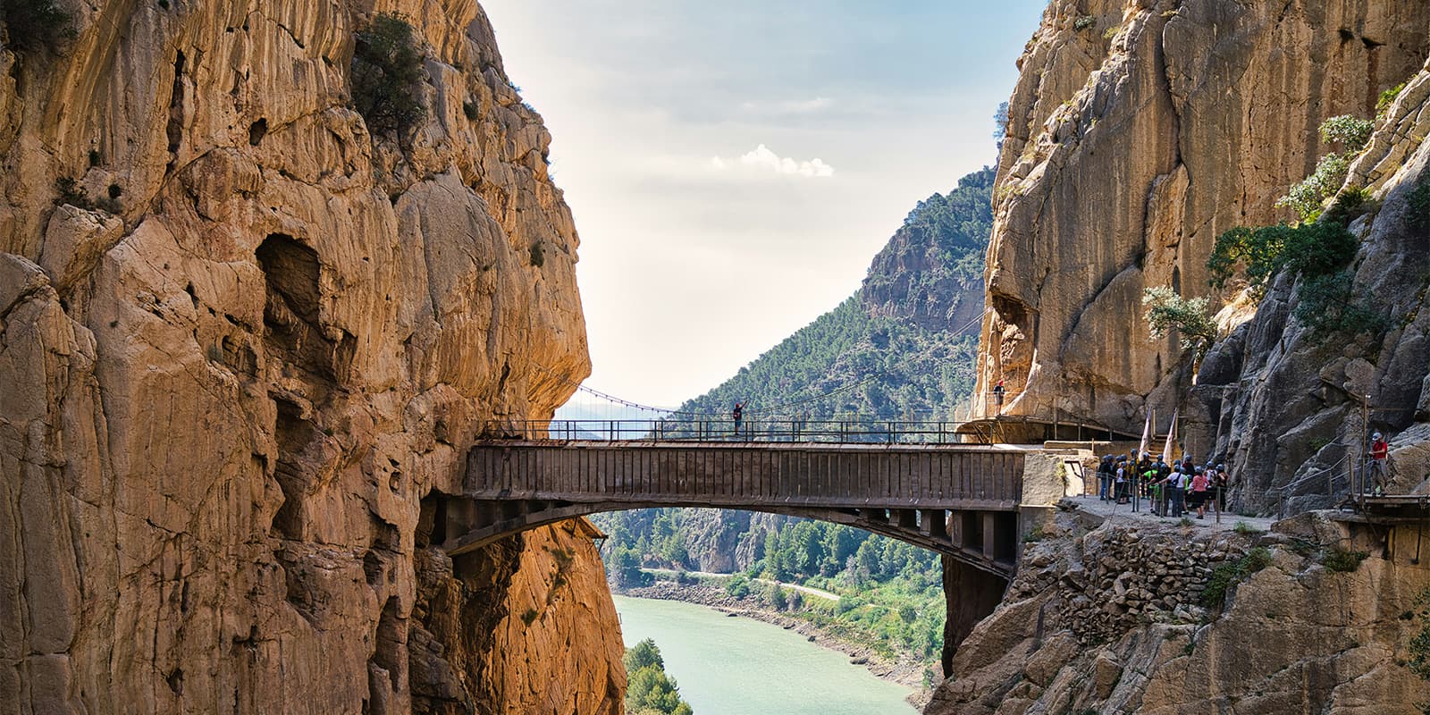 walk bridge in canyon