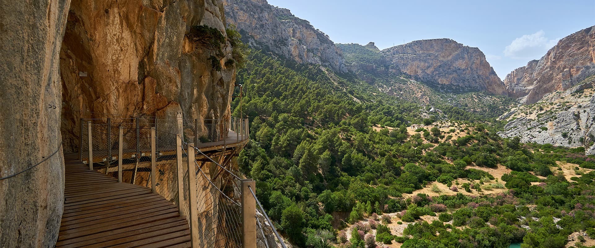 wooden footbridge on the Caminito del Rey near Malaga