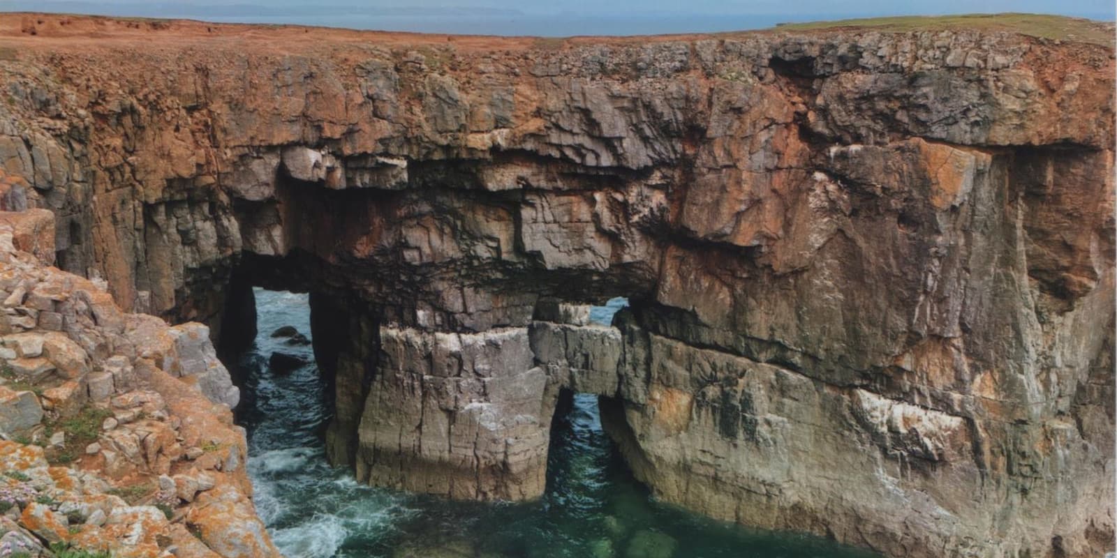 rugged cliffs on the Wales coast path