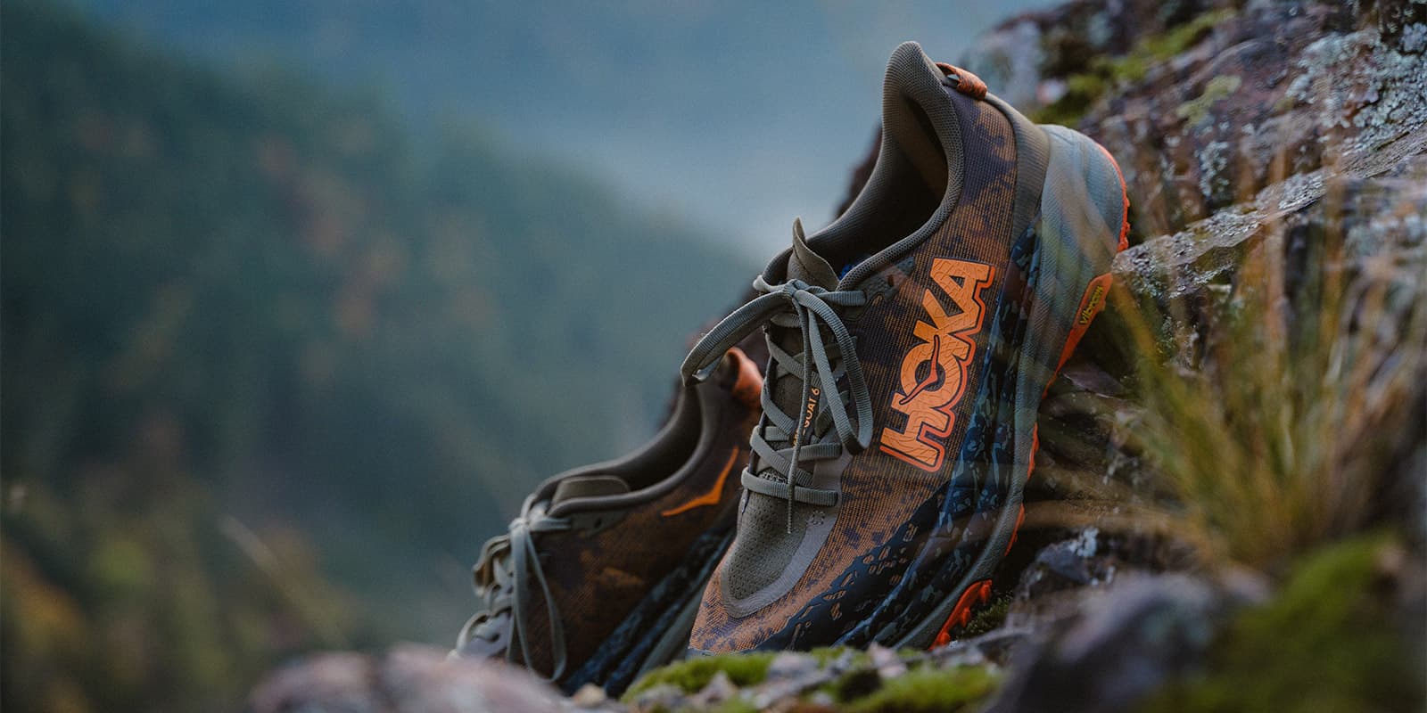 close up of the Hoka Speedgoat 6 trailrunning shoe