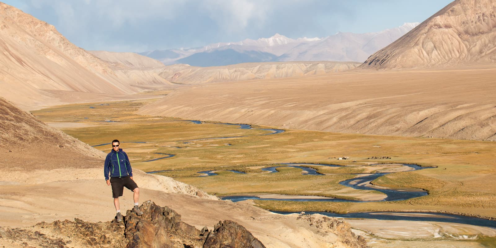 person hiking on the Pamir Trail in Tajikistan