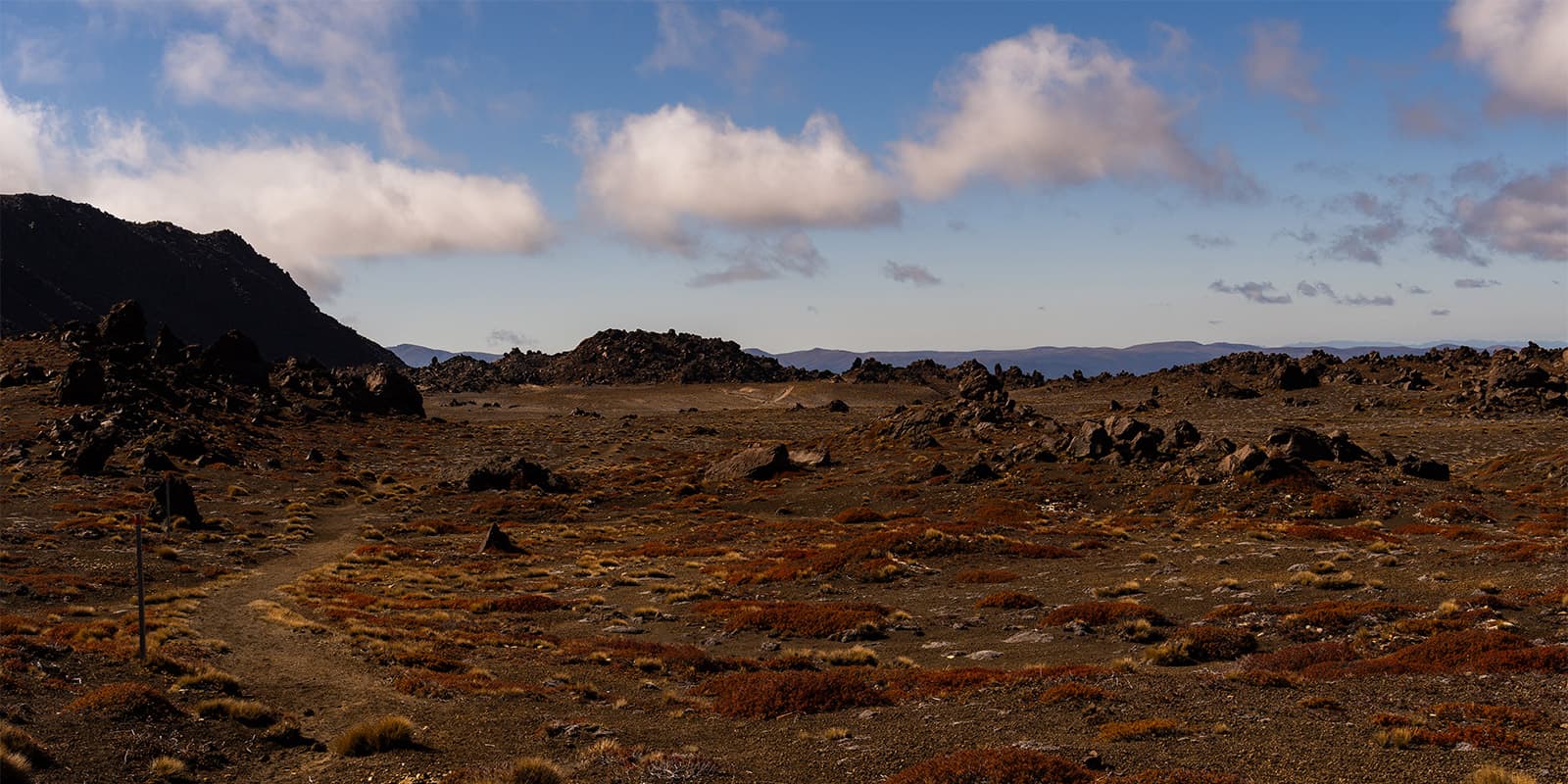 volcanic landscape in New Zealand on the Tongariro Northern Circuit