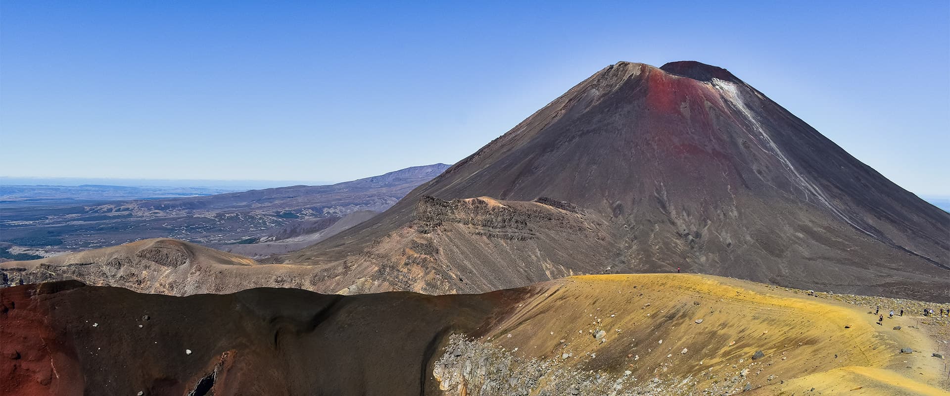 volcanic landscape in New Zealand on the Tongariro Northern Circuit