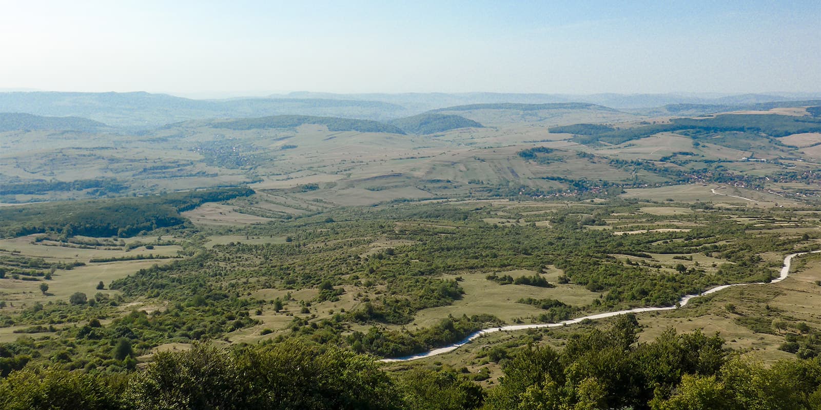 panorama of the Romanian countryside on the Via Transilvanica