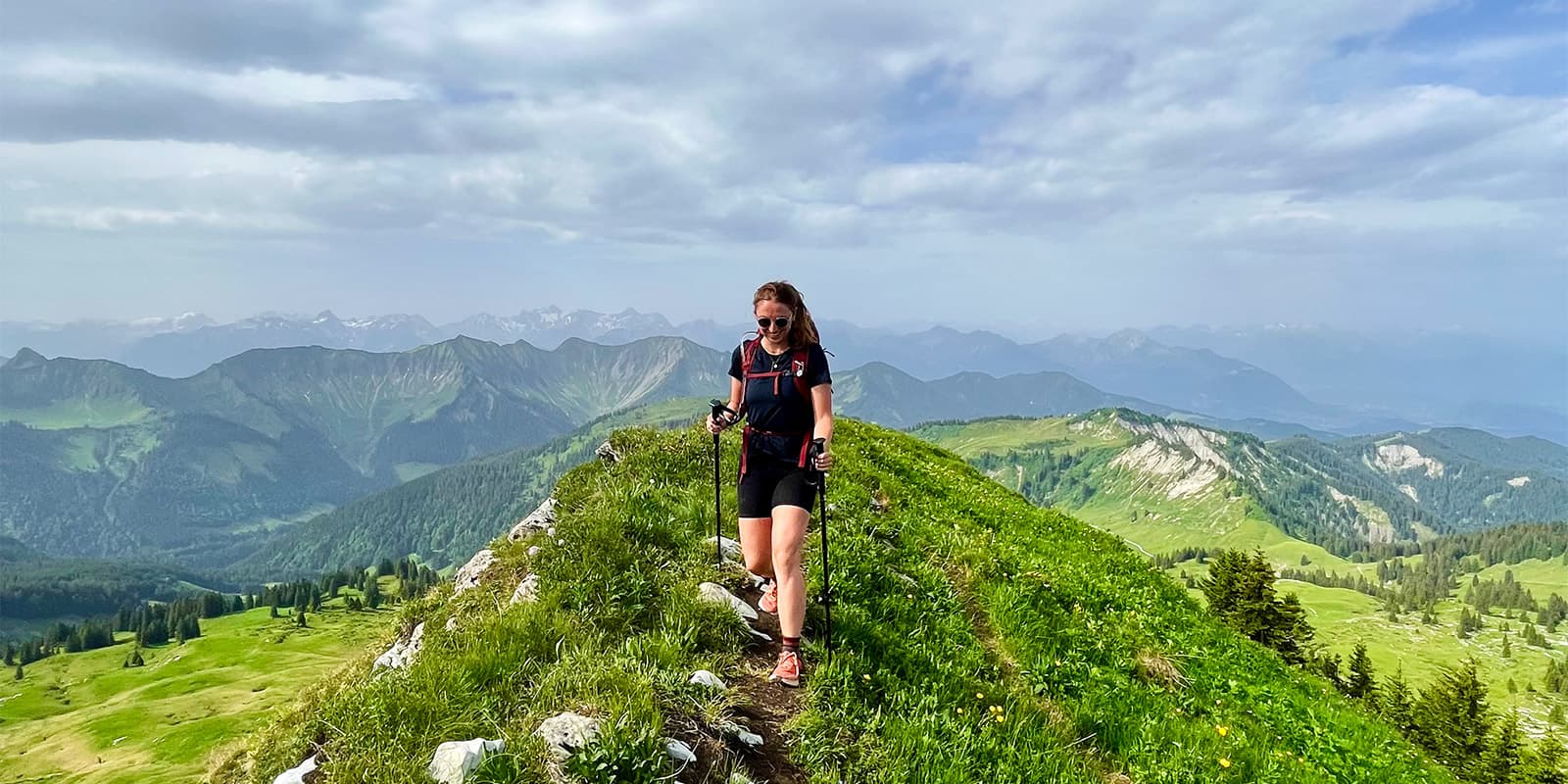 women hiking the Voralberg hut-to-hut in Austria