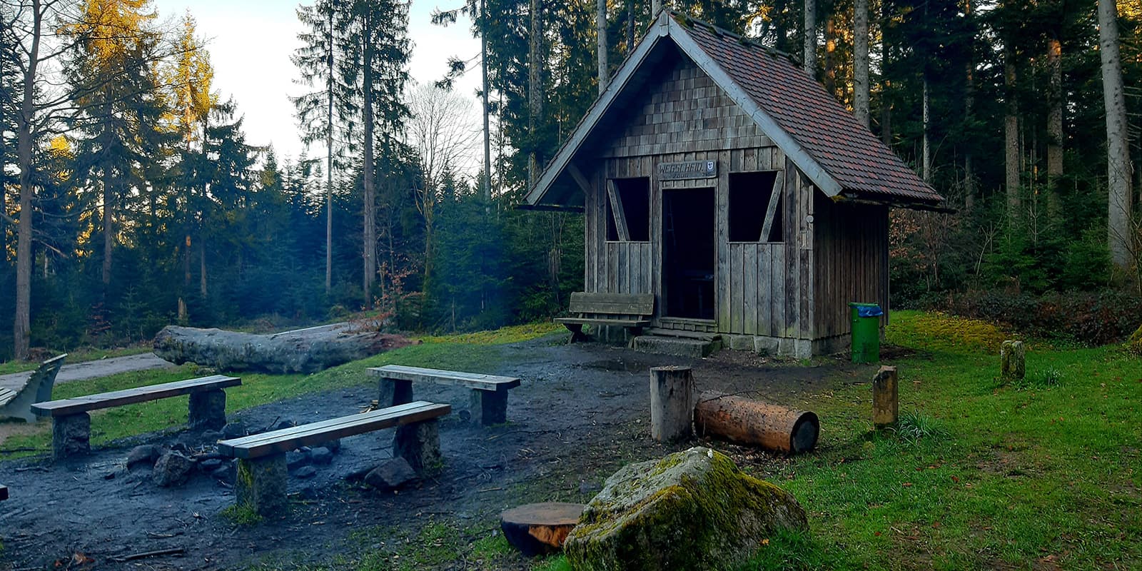 wooden hut in forest on the Westweg