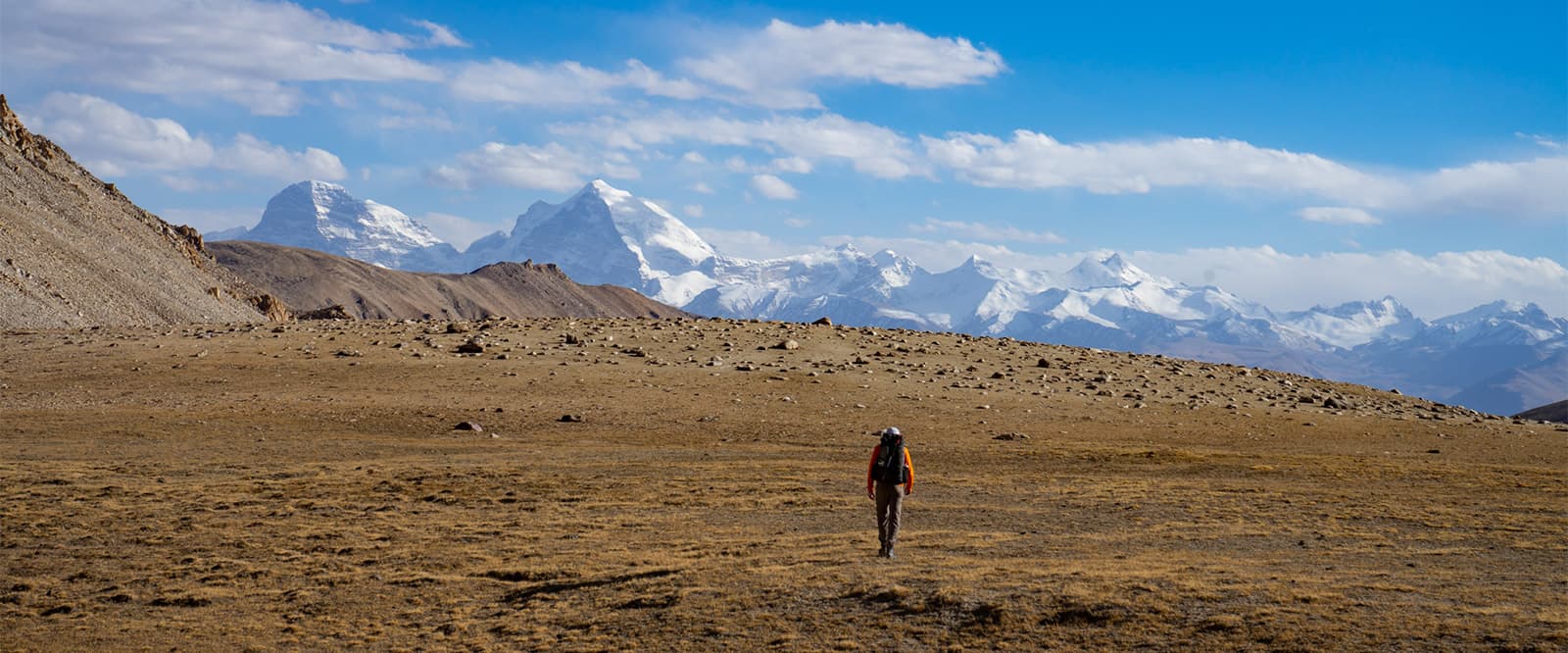 person hiking on the Pamir Trail in Tajikistan