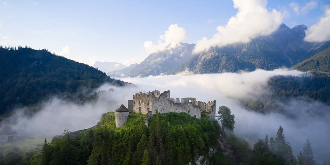 old ruins of Burgen bei Reutte in Austria