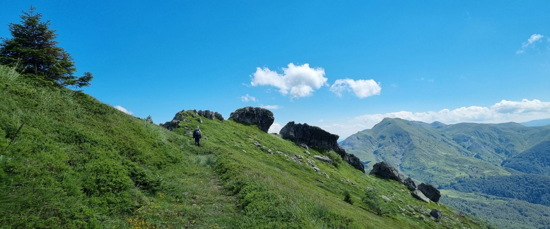 man hiking in macedonian mountains