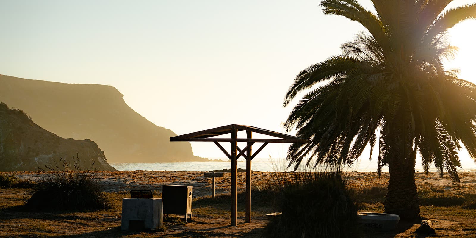 sunset on the beach at Little Harbor on Catalina island