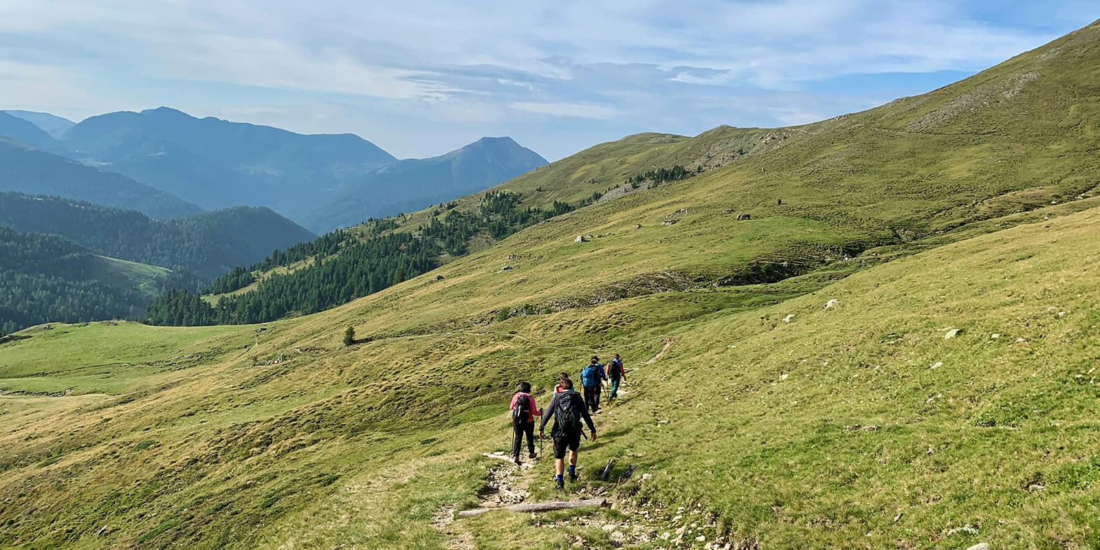 group of hikers in the austrian alps