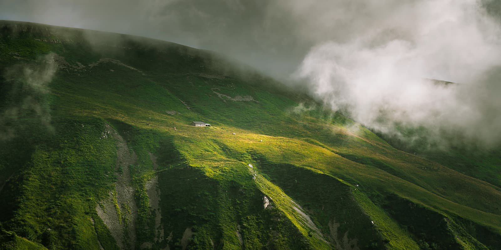 green mountains in the Italian alps