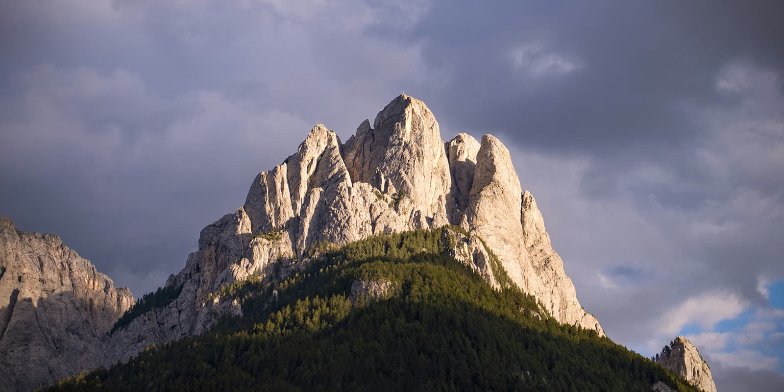 rugged peaks of the dolomites mountains in Italy