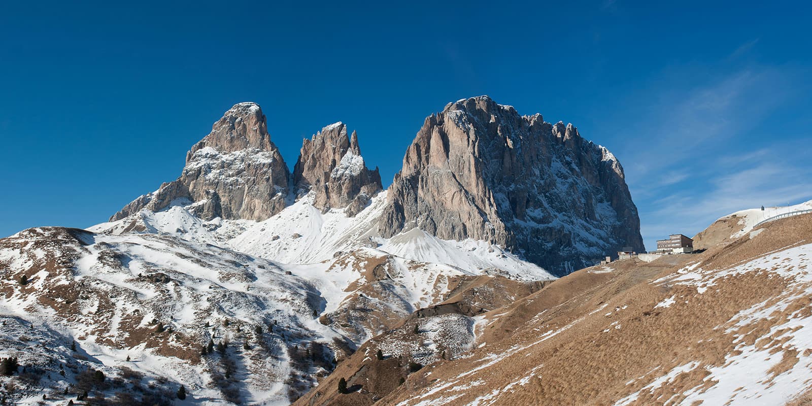 mountain hut in val di passa, dolomites