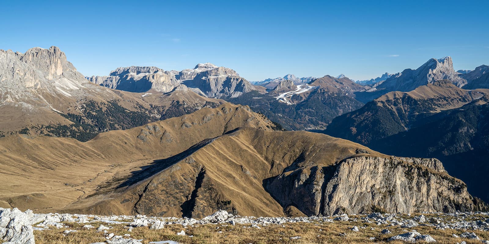 panoramic view of dolomites mountains, Italy